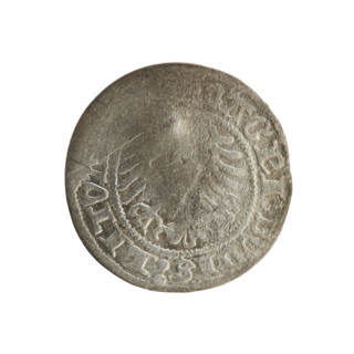 Lithuanian half-grosz, Sigismund I the Old (king of Poland; 1506–1548). Silver coin (half-grosz),