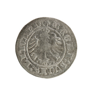 Lithuanian half-grosz, Sigismund I the Old (king of Poland; 1506–1548). Polish coin (Jagiellon