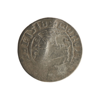 Lithuanian half-grosz, Sigismund I the Old (king of Poland; 1506–1548). Polish coin of the