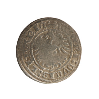 Lithuanian half-grosz, Sigismund I the Old (king of Poland; 1506–1548), Polish coin, Jagiellon