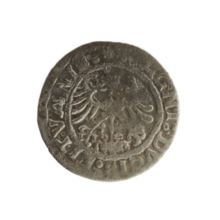 Lithuanian half-grosz, Sigismund I the Old (king of Poland; 1506–1548). Silver coin (half-grosz),
