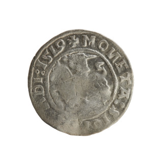 Lithuanian half-grosz, Sigismund I the Old (king of Poland; 1506–1548). Polish coin (Jagiellon