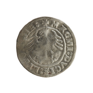 Lithuanian half-grosz, Sigismund I the Old (king of Poland; 1506–1548). Silver coin (half-grosz),