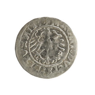 Lithuanian half-grosz, Sigismund I the Old (king of Poland; 1506–1548). Silver coin (half-grosz),