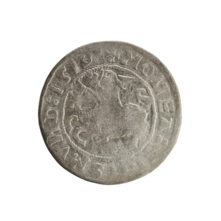 Lithuanian half-grosz, Sigismund I the Old (king of Poland; 1506–1548). Silver coin (half-grosz),