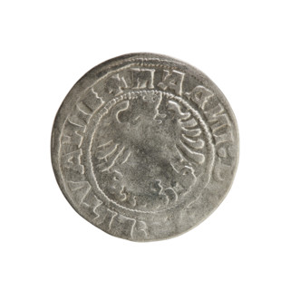 Lithuanian half-grosz, Sigismund I the Old (king of Poland; 1506–1548). Silver coin (half-grosz),