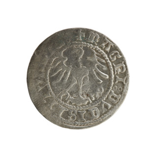 Lithuanian half-grosz, Sigismund I the Old (king of Poland; 1506–1548). Polish coin (Jagiellon