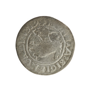 Lithuanian half-grosz, Sigismund I the Old (King of Poland; 1506–1548). R8 (rarity). Polish coin of