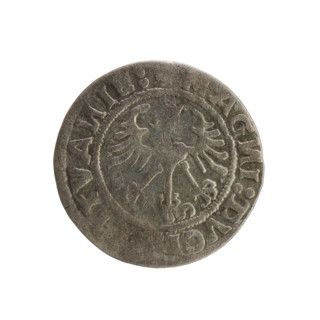 Lithuanian half-grosz, Sigismund I the Old (king of Poland; 1506–1548). Silver coin (half-grosz),