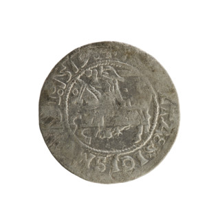 Lithuanian half-grosz, Sigismund I the Old (King of Poland; 1506–1548). Silver coin (half-grosz),