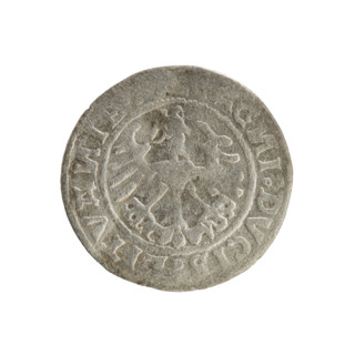 Lithuanian half-grosz, Sigismund I the Old (king of Poland; 1506–1548). Polish coin, Jagiellon