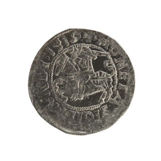 Lithuanian half-grosz, Sigismund I the Old (king of Poland; 1506–1548). Polish coin of the