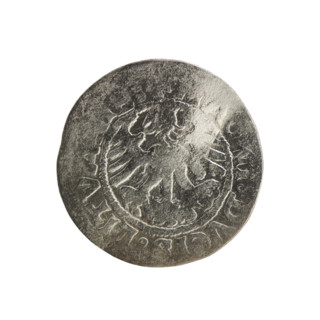 Lithuanian half-grosz, Sigismund I the Old (king of Poland; 1506–1548). Polish coin of the