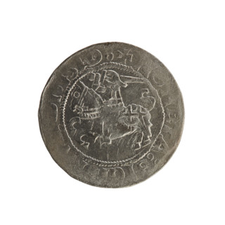 Lithuanian half-grosz, Sigismund I the Old (king of Poland; 1506–1548). Coin (1519). Obverse: