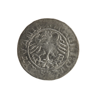 Lithuanian half-grosz, Sigismund I the Old (king of Poland; 1506–1548). Silver coin (half-grosz),