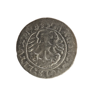 Lithuanian half-grosz, Sigismund I the Old (King of Poland; 1506–1548). Polish coin, Jagiellon