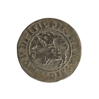 Lithuanian half-grosz, Sigismund I the Old (King of Poland; 1506–1548). Silver coin (half-grosz),