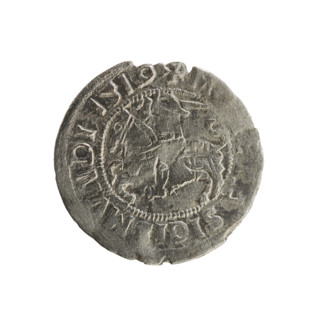 Lithuanian half-grosz, Sigismund I the Old (king of Poland; ruled 1506–1548). Obverse: Pursuer