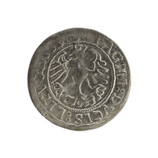 Lithuanian half-grosz, Sigismund I the Old (king of Poland; 1506–1548). Silver coin dated 1519.
