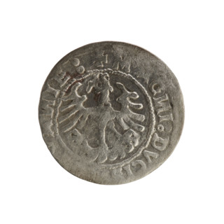 Lithuanian half-grosz, Sigismund I the Old (king of Poland; 1506–1548). Obverse: Pursuer