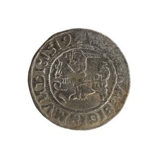 Lithuanian half-grosz, Sigismund I the Old (king of Poland; 1506–1548). R8 (rarity). Polish