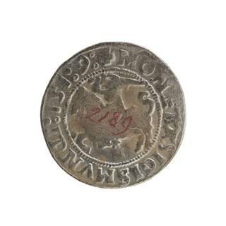 Lithuanian half-grosz, Sigismund I the Old (king of Poland; 1506–1548). R8 (rarity). Polish coin