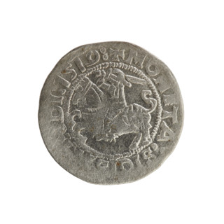 Lithuanian half-grosz, Sigismund I the Old (king of Poland; 1506–1548). Silver coin (half-grosz),