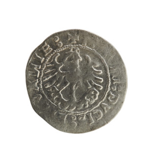 Lithuanian half-grosz, Sigismund I the Old (king of Poland; 1506–1548). Silver coin (half-grosz),