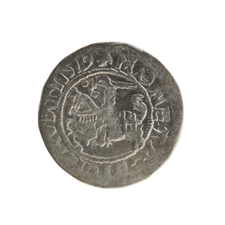 Lithuanian half-grosz, Sigismund I the Old (king of Poland; 1506–1548). Silver coin (half-grosz),
