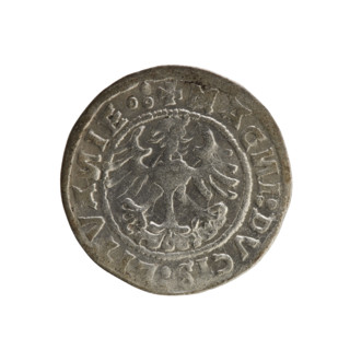 Lithuanian half-grosz, Sigismund I the Old (king of Poland; 1506–1548). R8 (rarity). Polish coin of