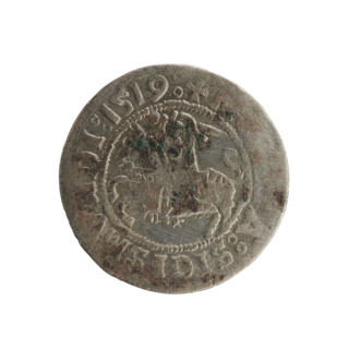 Lithuanian half-grosz, Sigismund I the Old (king of Poland; 1506–1548). Silver coin (half-grosz),
