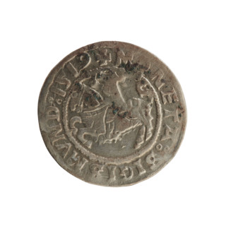 Lithuanian half-grosz, Sigismund I the Old (king of Poland; 1506–1548). Obverse: Pursuer (emblem of