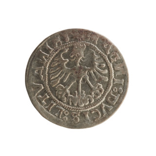 Lithuanian half-grosz, Sigismund I the Old (king of Poland; 1506–1548). Polish coin of the