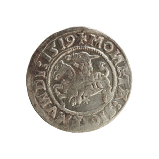 Lithuanian half-grosz, Sigismund I the Old (king of Poland; 1506–1548). Coin (1519). Obverse: