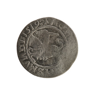 Lithuanian half-grosz, Sigismund I the Old (king of Poland; 1506–1548). Polish coin (Jagiellon