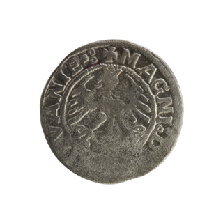Lithuanian half-grosz, Sigismund I the Old (king of Poland; 1506–1548). Silver coin (half-grosz),