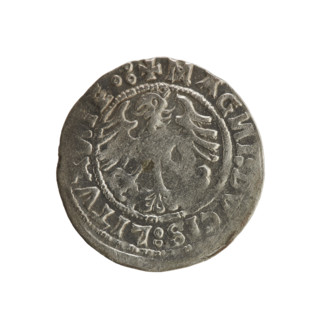 Lithuanian half-grosz, Sigismund I the Old (king of Poland; 1506–1548). Silver coin (half-grosz),
