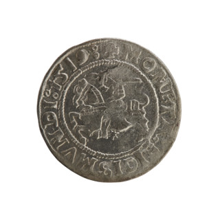 Lithuanian half-grosz, Sigismund I the Old (king of Poland; 1506–1548). Silver coin (half-grosz),