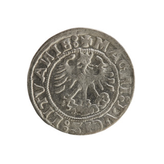 Lithuanian half-grosz, Sigismund I the Old (king of Poland; 1506–1548). Obverse: Pursuer