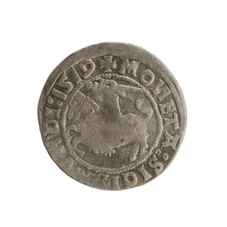Lithuanian half-grosz, Sigismund I the Old (king of Poland, 1506–1548). Coin (1519). Obverse: