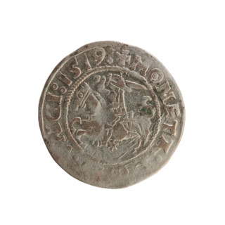 Lithuanian half-grosz, Sigismund I the Old (king of Poland; 1506–1548). Polish coin of the