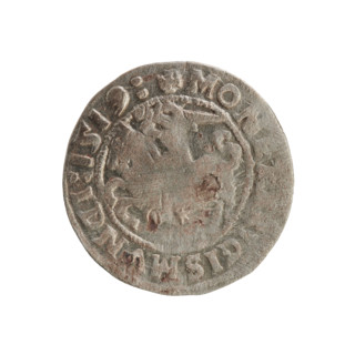 Lithuanian half-grosz, Sigismund I the Old (King of Poland; 1506–1548). Obverse: Pogon (Chasing