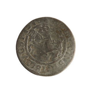 Lithuanian half-grosz, Sigismund I the Old (King of Poland; 1506–1548). Silver coin (half-grosz), c