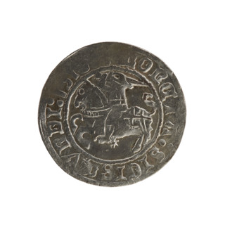 Lithuanian half-grosz, Sigismund I the Old (king of Poland; 1506–1548). Polish coin of the