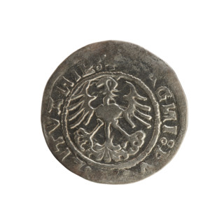 Lithuanian half-grosz, Sigismund I the Old (King of Poland; 1506–1548). Polish coin of the