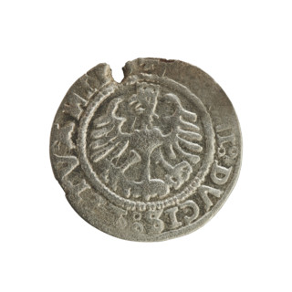 Lithuanian half-grosz, Sigismund I the Old (King of Poland; 1506–1548). Polish coin of the