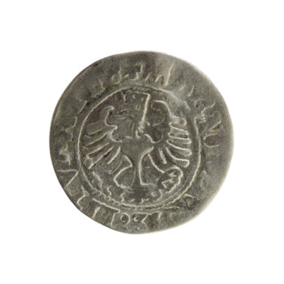 Lithuanian half-grosz, Sigismund I the Old (King of Poland; 1506–1548). Coin (Polish, Grand Duchy