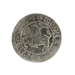 Lithuanian half-grosz, Sigismund I the Old (King of Poland; 1506–1548). Polish coin of the