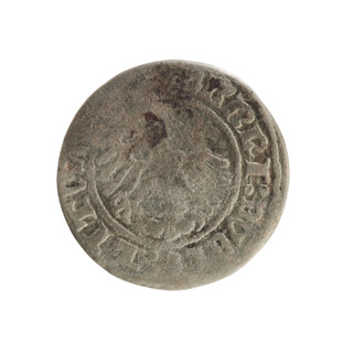 Lithuanian half-grosz, Sigismund I the Old (King of Poland; 1506–1548). Polish coin of the