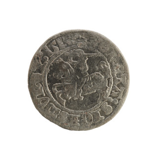 Lithuanian half-grosz, Sigismund I the Old (King of Poland; 1506–1548). Silver coin (half-grosz),
